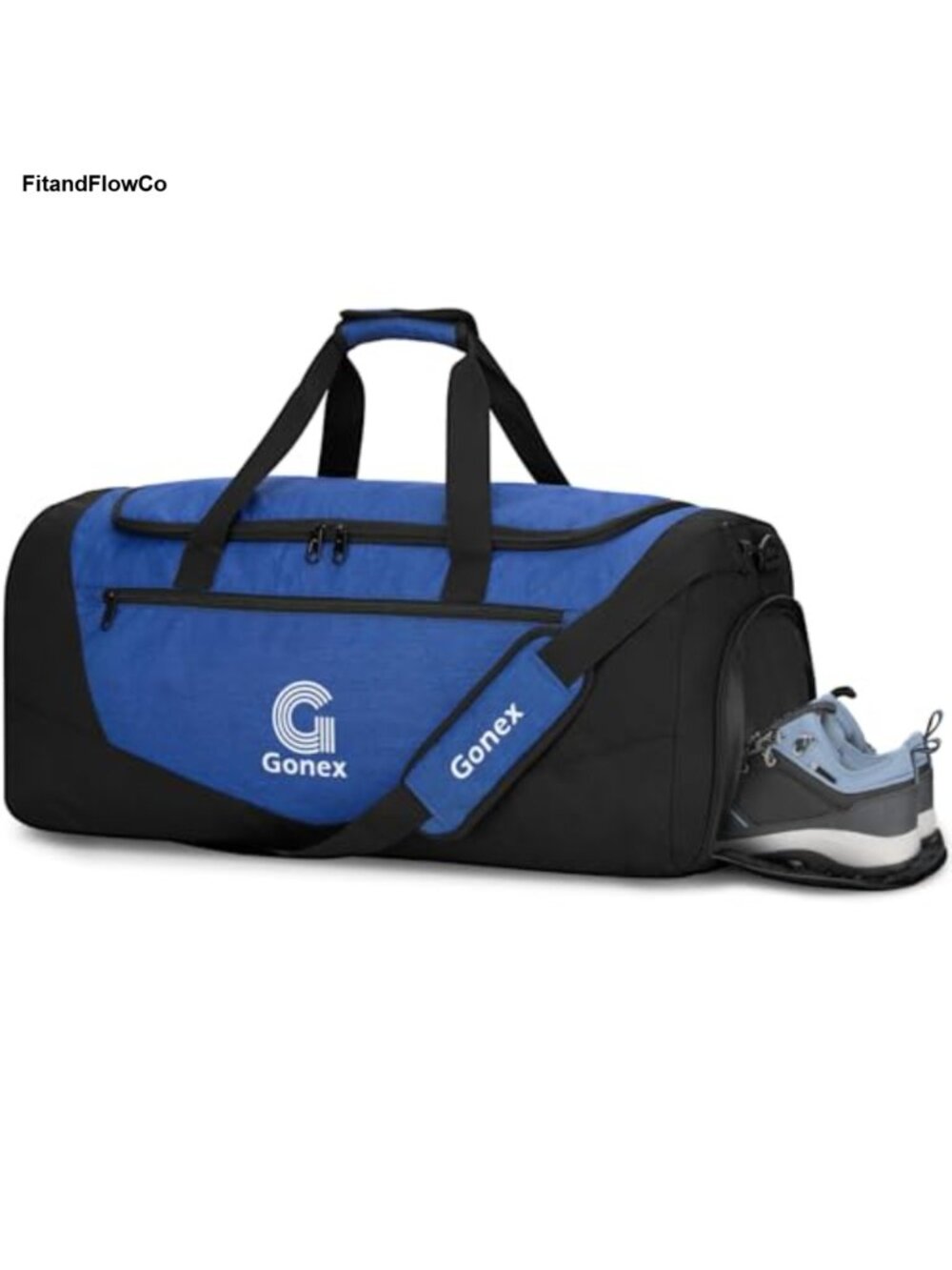 60L Gym Duffel Bag with Shoe Compartment Water-Repellent Polyester
